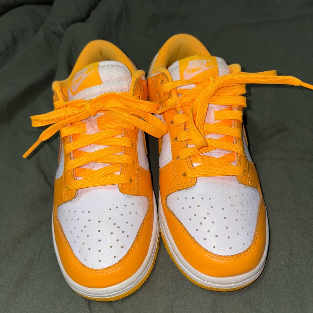 Nike Orange and White Sneakers Low-Top Basketball-Inspired